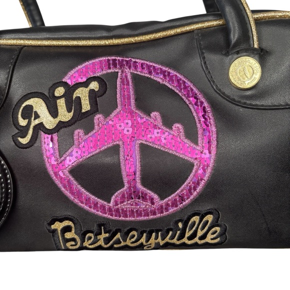 Betsey Johnson air travel handbag  black/pink with Vintage Design - Picture 3 of 13